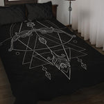 Black And White Sagittarius Sign Print Quilt Bed Set