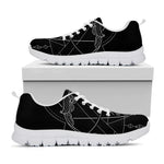 Black And White Sagittarius Sign Print White Sneakers