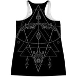 Black And White Sagittarius Sign Print Women's Racerback Tank Top