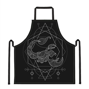 Black And White Scorpio Sign Print Apron