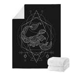 Black And White Scorpio Sign Print Blanket