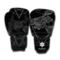 Black And White Scorpio Sign Print Boxing Gloves