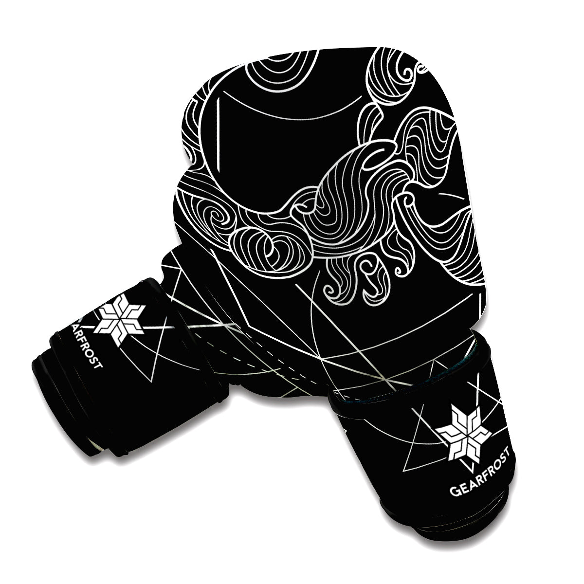 Black And White Scorpio Sign Print Boxing Gloves