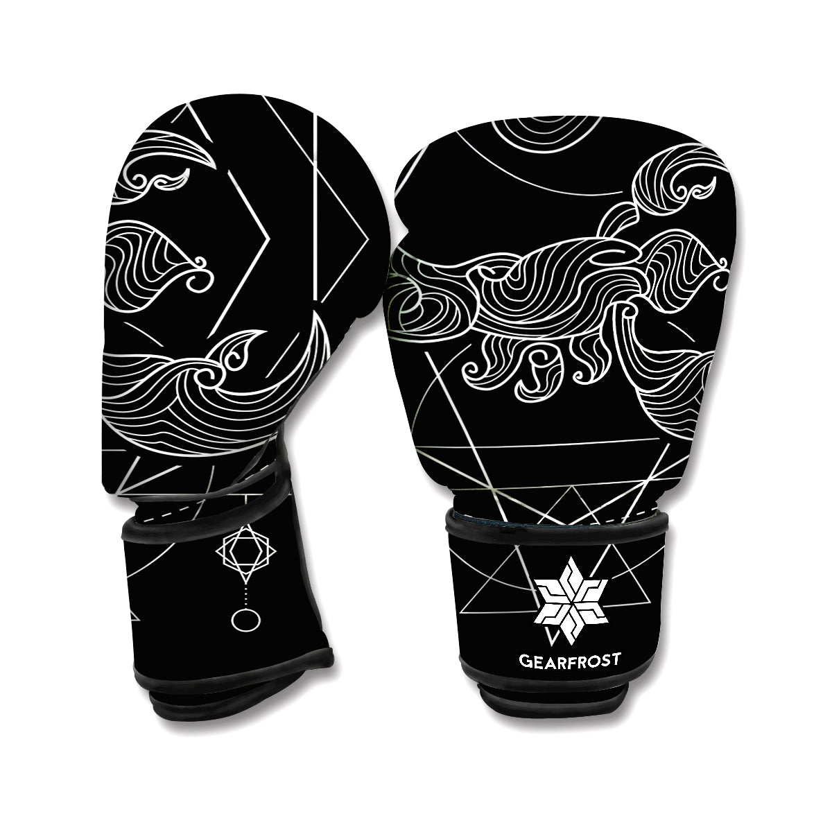 Black And White Scorpio Sign Print Boxing Gloves