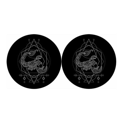 Black And White Scorpio Sign Print Car Coasters
