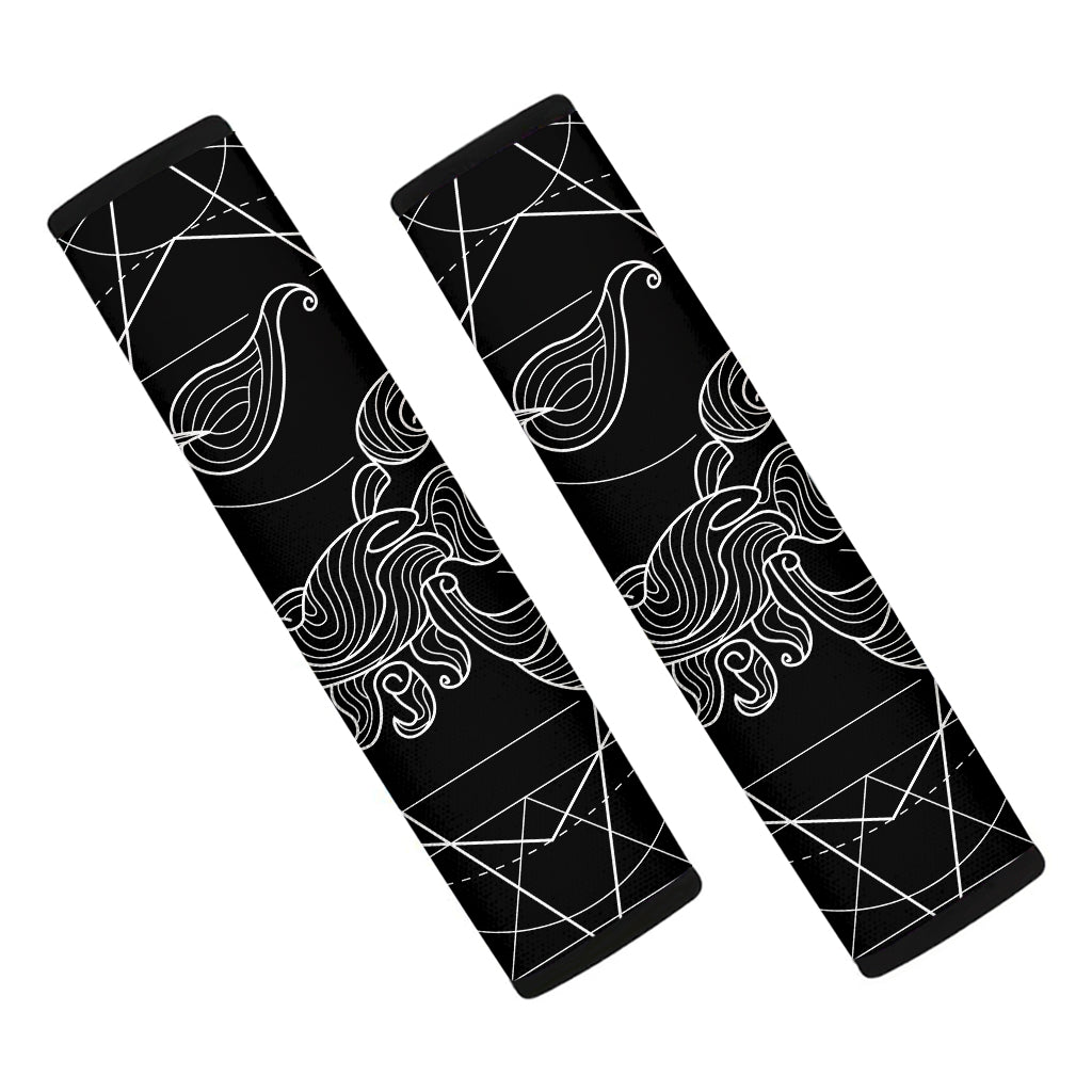 Black And White Scorpio Sign Print Car Seat Belt Covers