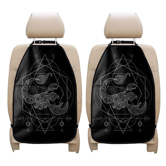 Black And White Scorpio Sign Print Car Seat Organizers