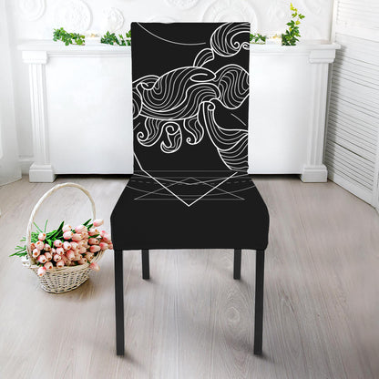 Black And White Scorpio Sign Print Dining Chair Slipcover