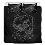 Black And White Scorpio Sign Print Duvet Cover Bedding Set