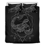 Black And White Scorpio Sign Print Duvet Cover Bedding Set