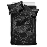 Black And White Scorpio Sign Print Duvet Cover Bedding Set