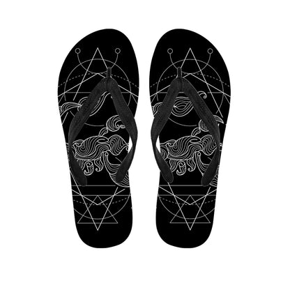 Black And White Scorpio Sign Print Flip Flops