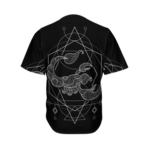 Black And White Scorpio Sign Print Men's Baseball Jersey