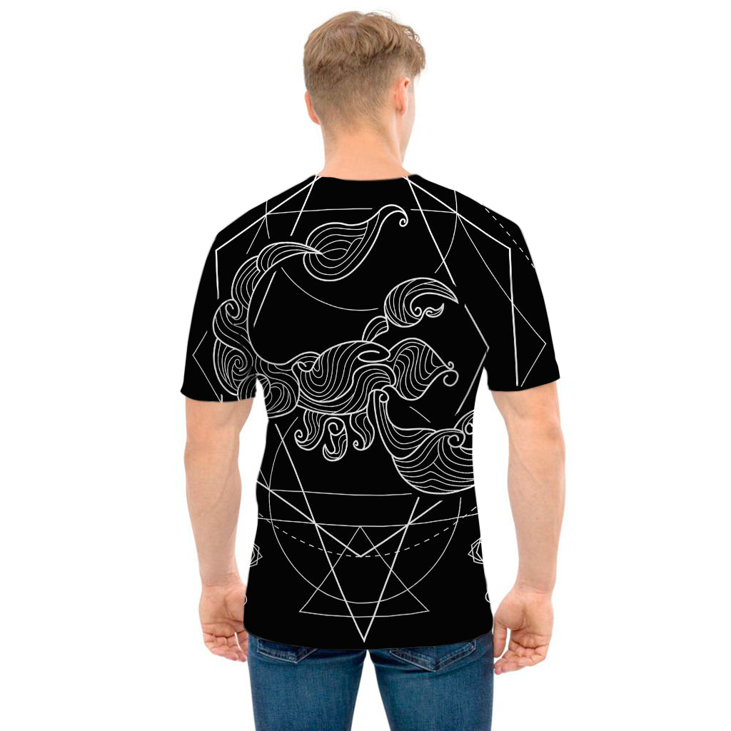 Black And White Scorpio Sign Print Men's T-Shirt