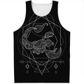Black And White Scorpio Sign Print Men's Tank Top