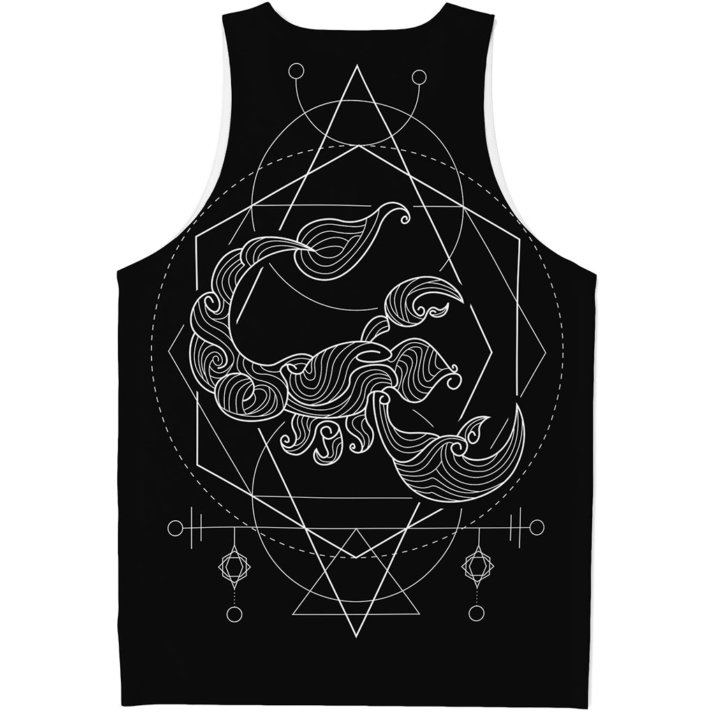 Black And White Scorpio Sign Print Men's Tank Top