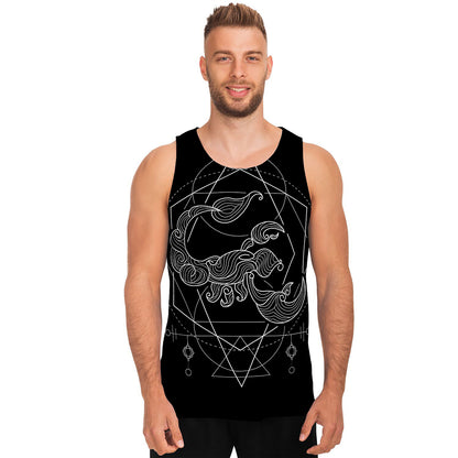 Black And White Scorpio Sign Print Men's Tank Top