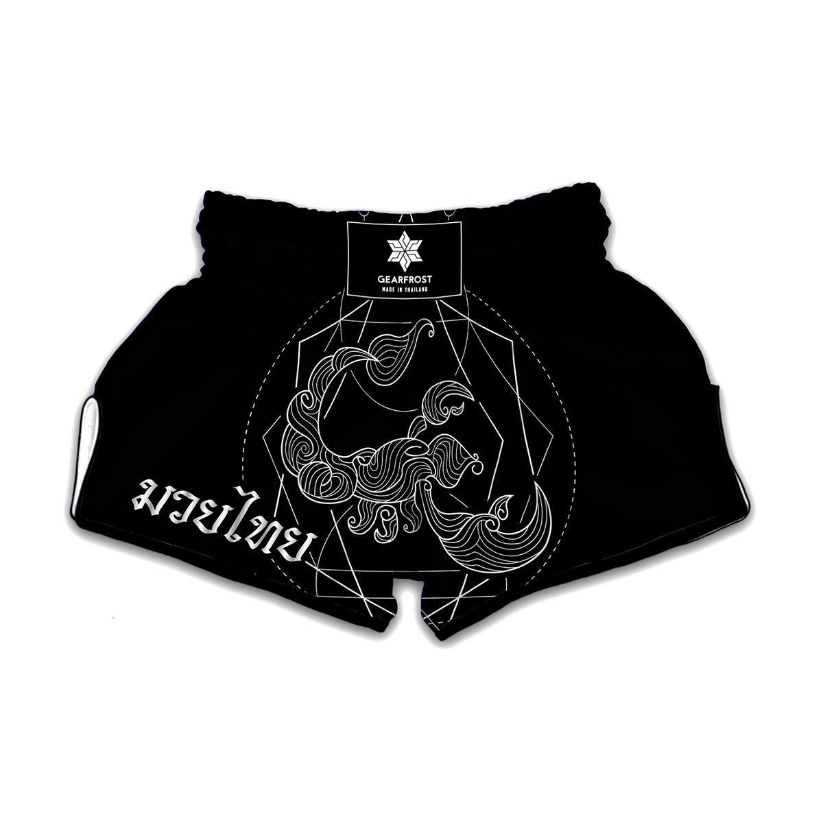 Black And White Scorpio Sign Print Muay Thai Boxing Shorts