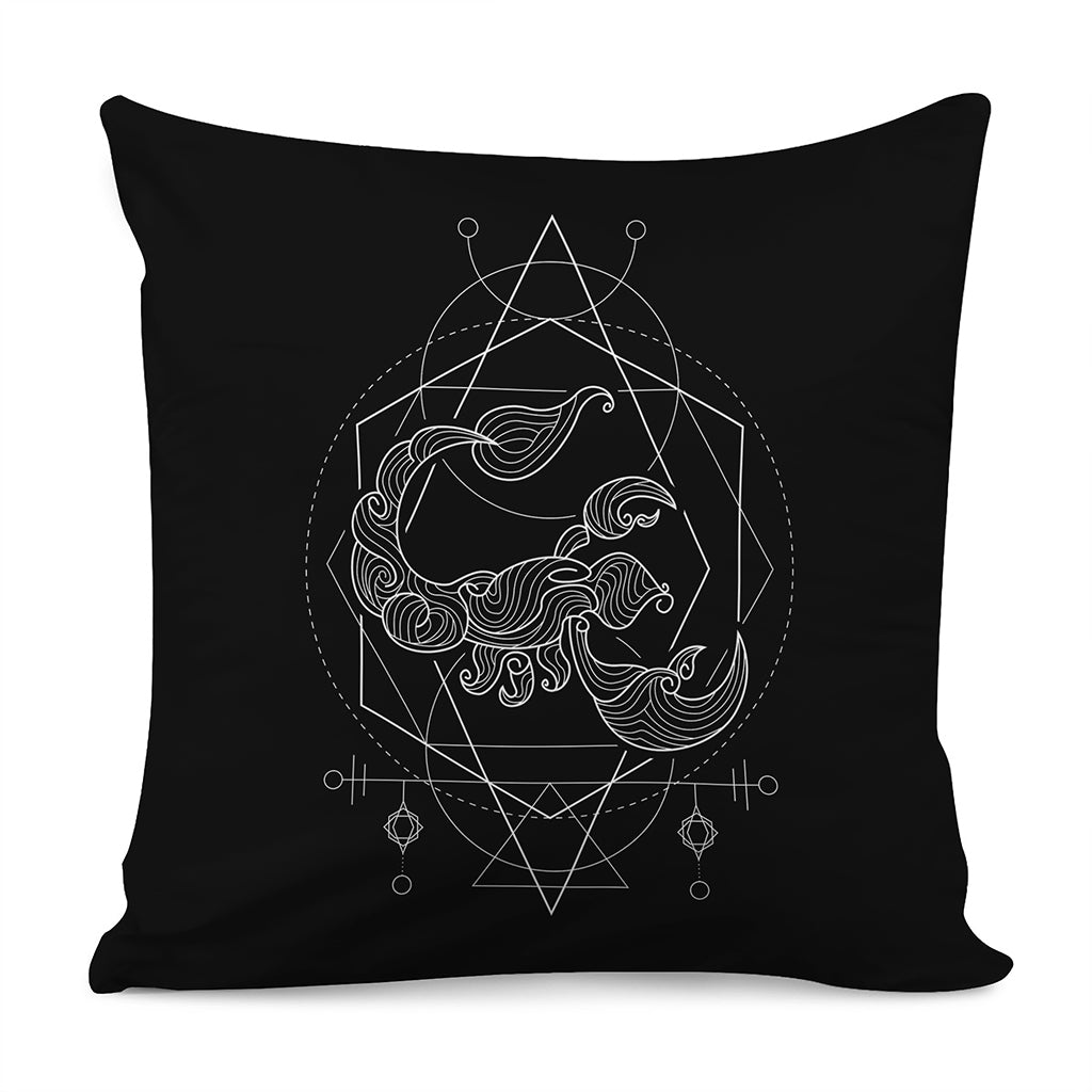 Black And White Scorpio Sign Print Pillow Cover