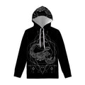 Black And White Scorpio Sign Print Pullover Hoodie