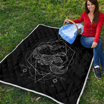 Black And White Scorpio Sign Print Quilt