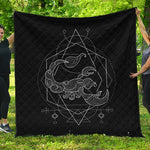 Black And White Scorpio Sign Print Quilt