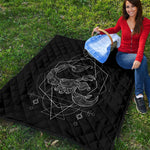 Black And White Scorpio Sign Print Quilt