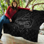 Black And White Scorpio Sign Print Quilt