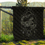 Black And White Scorpio Sign Print Quilt