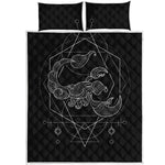 Black And White Scorpio Sign Print Quilt Bed Set