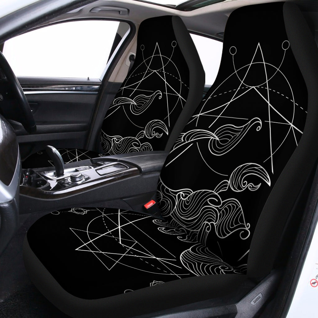 Black And White Scorpio Sign Print Universal Fit Car Seat Covers