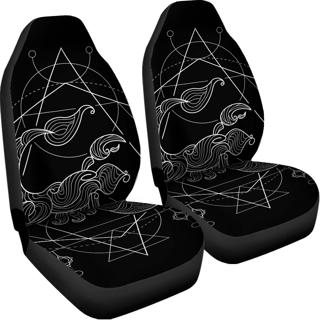 Black And White Scorpio Sign Print Universal Fit Car Seat Covers