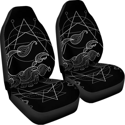 Black And White Scorpio Sign Print Universal Fit Car Seat Covers