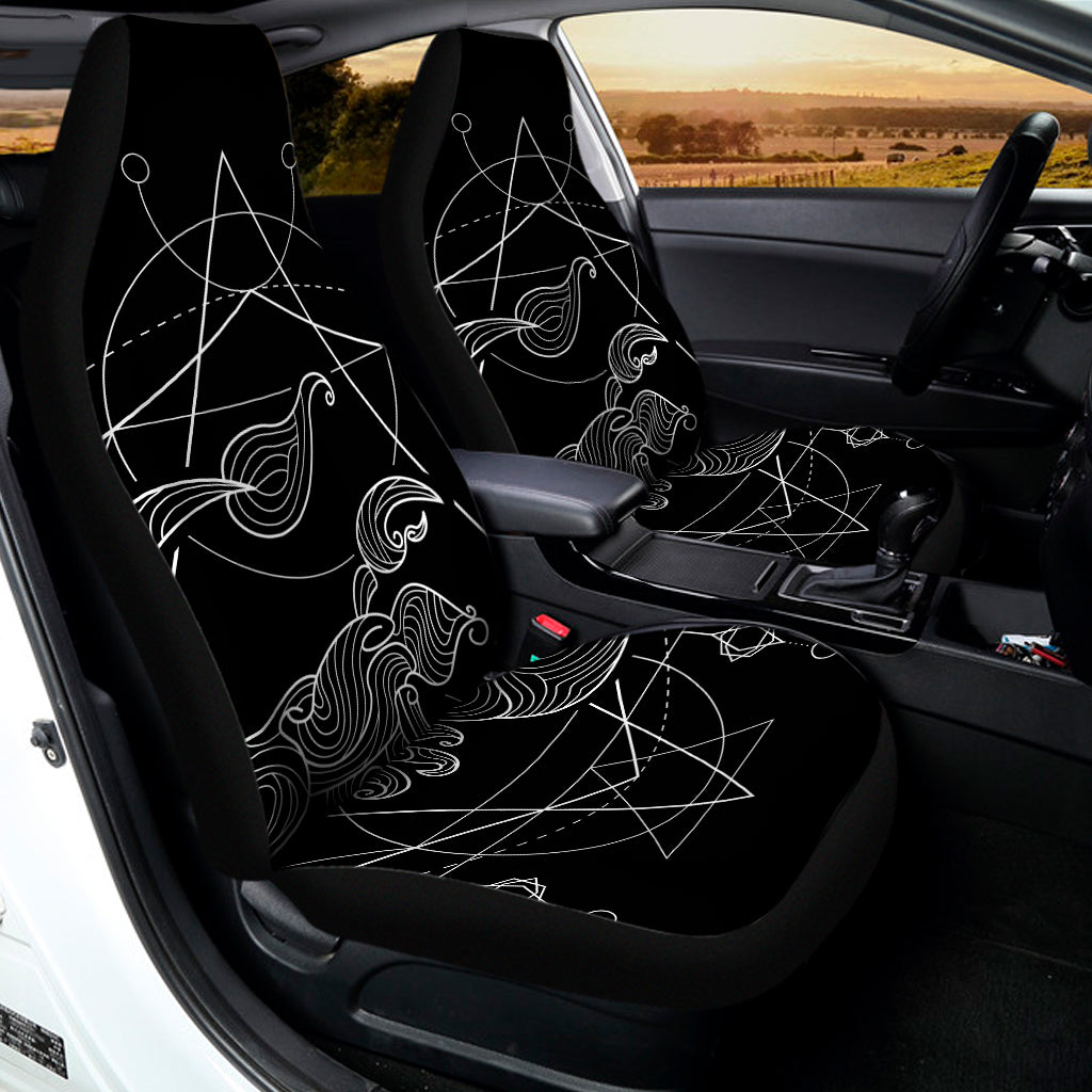 Black And White Scorpio Sign Print Universal Fit Car Seat Covers