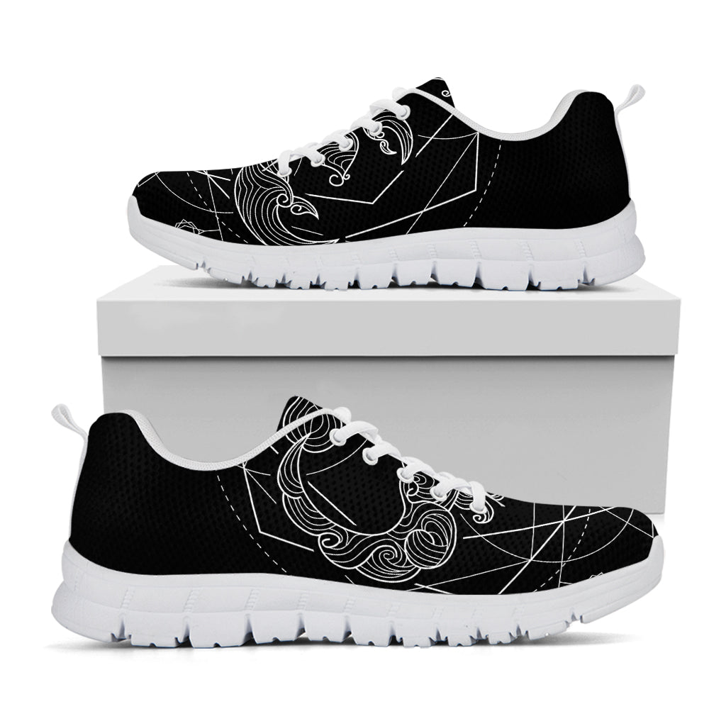 Black And White Scorpio Sign Print White Sneakers