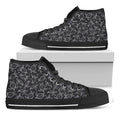 Black And White Sea Turtle Pattern Print Black High Top Sneakers