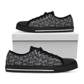 Black And White Sea Turtle Pattern Print Black Low Top Sneakers