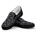 Black And White Sea Turtle Pattern Print Black Slip On Sneakers