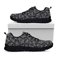 Black And White Sea Turtle Pattern Print Black Running Shoes