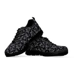 Black And White Sea Turtle Pattern Print Black Sneakers