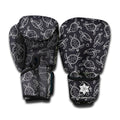 Black And White Sea Turtle Pattern Print Boxing Gloves