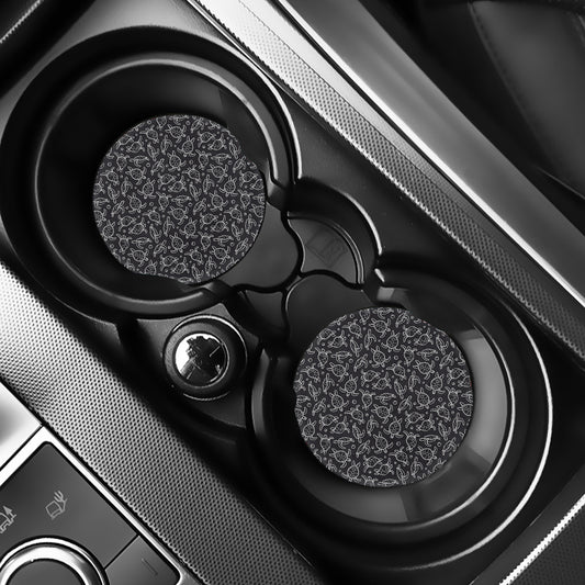 Black And White Sea Turtle Pattern Print Car Coasters