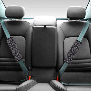 Black And White Sea Turtle Pattern Print Car Seat Belt Covers