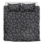 Black And White Sea Turtle Pattern Print Duvet Cover Bedding Set