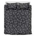 Black And White Sea Turtle Pattern Print Duvet Cover Bedding Set