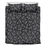 Black And White Sea Turtle Pattern Print Duvet Cover Bedding Set