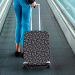 Black And White Sea Turtle Pattern Print Luggage Cover