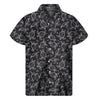 Black And White Sea Turtle Pattern Print Men's Short Sleeve Shirt