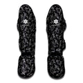 Black And White Sea Turtle Pattern Print Muay Thai Shin Guards