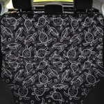 Black And White Sea Turtle Pattern Print Pet Car Back Seat Cover